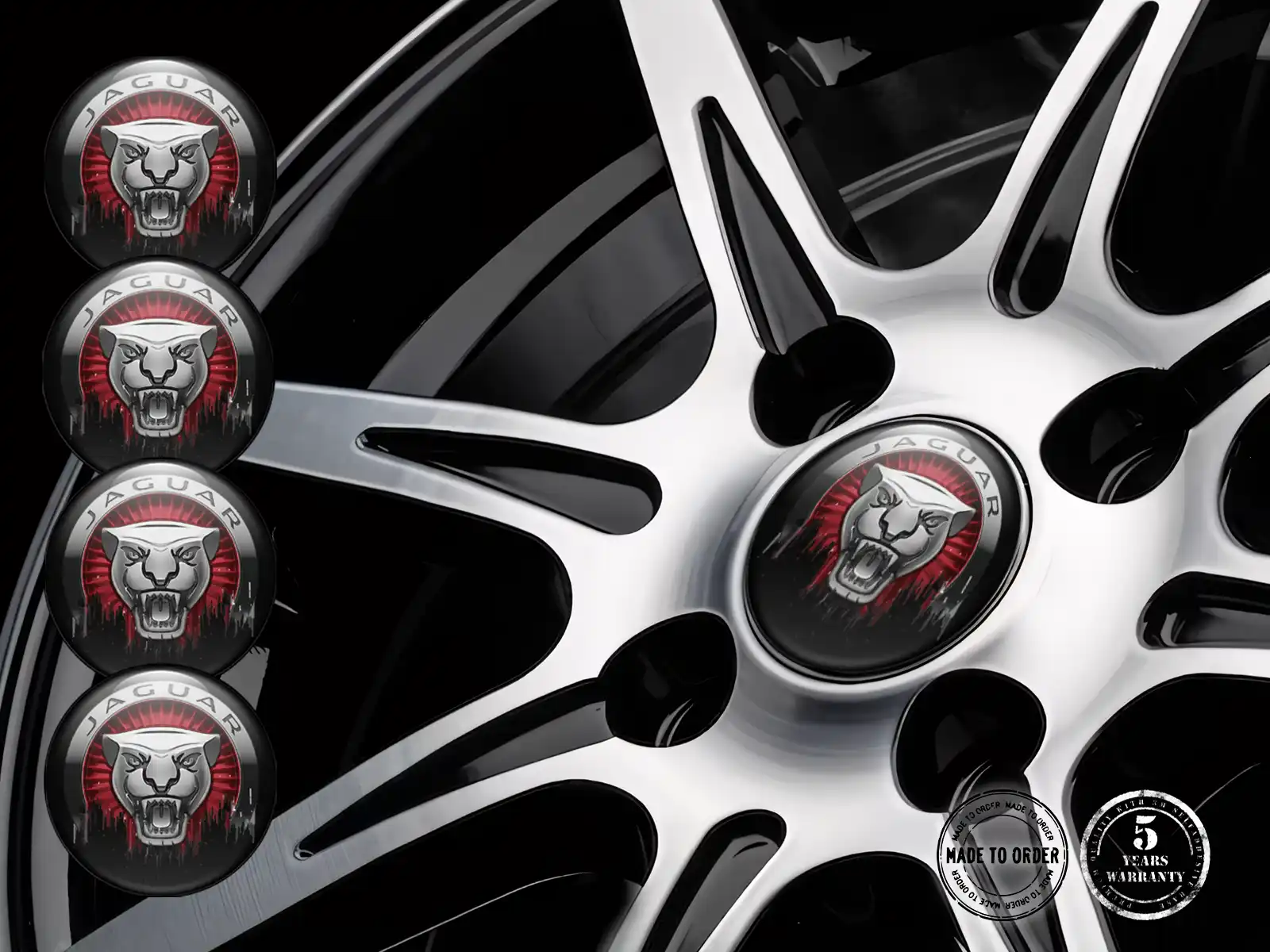 Jaguar Radplaketten Ausgabe Harzgewölbte Labels